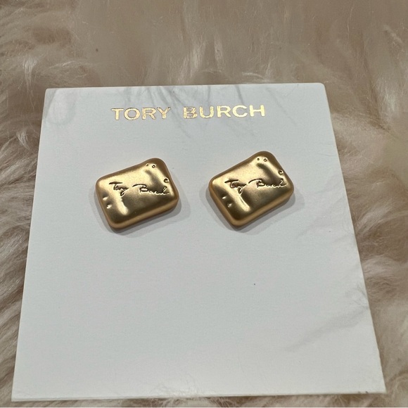 Tory Burch Gold Bar Earrings - Picture 3 of 4